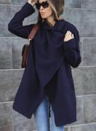 Oasap Fashion Long Sleeve Open Front Woolen Coat