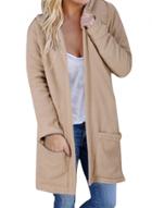 Oasap Solid Color Open Front Long Sleeve Fleece Hooded Coat