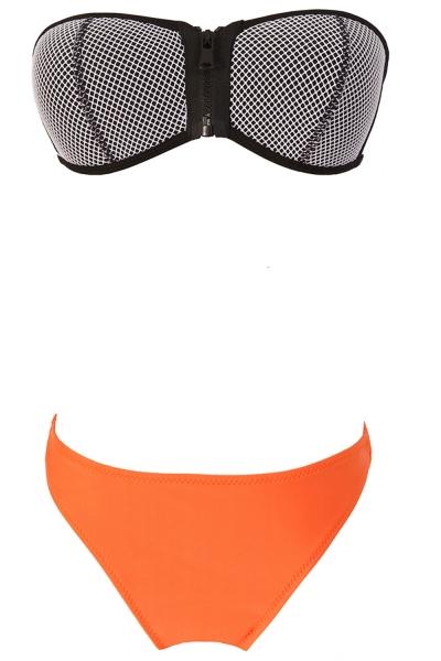 Oasap Hot Color Block Bandeau Two Piece Swimsuit