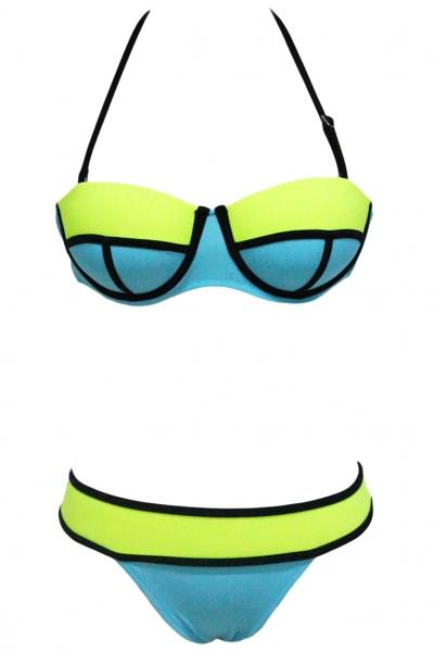 Oasap Blue Flirt Push Up Padded Bikini Swimwear