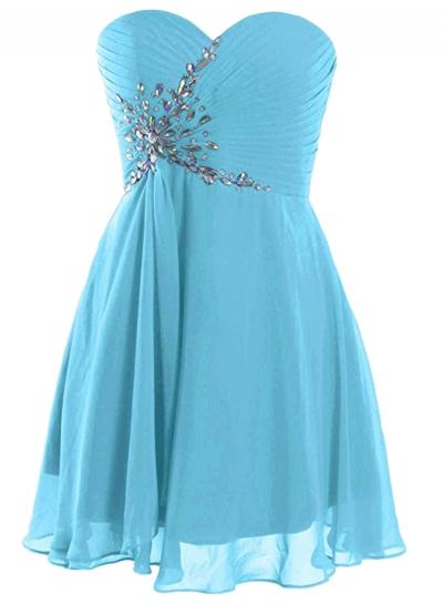 Oasap Strapless Rhinestone Chiffon Bridesmaid Cocktail Dress