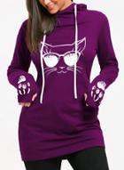 Oasap Fashion Hooded Long Sleeve Dress