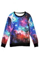 Oasap Dazzle Galaxy Pattern Sweatshirt