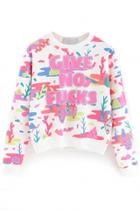 Oasap Colorful Foliage Pattern Sweatshirt