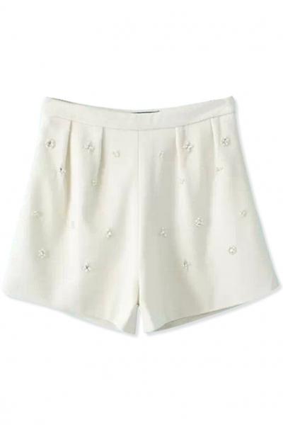 Oasap Must-have Bejeweled High-waisted Wool Shorts