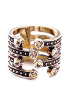 Oasap Asymmetry Design Faux Diamond Ring