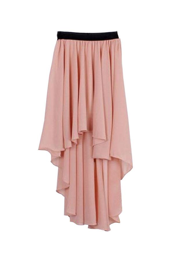 Oasap Chiffon Skirt With Irregular Hem