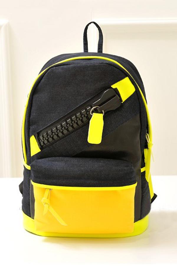 Oasap Color Block Canvas Backpacks