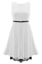 Oasap Essential White A-line Dress