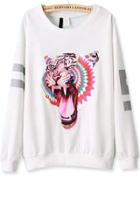 Oasap Fierce Tiger Print Sweatshirt