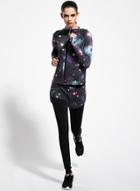 Oasap Women's Jacket Fake 2 Piece Leggings 2 Piece Sports Set