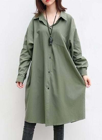 Oasap Fashion Letter Printed Loose Fit Button Down Coat