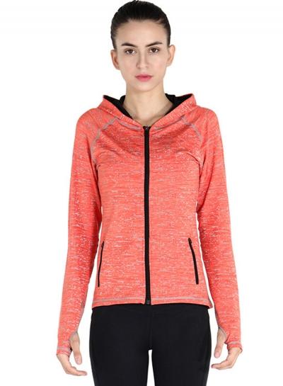 Oasap Full Zip Slim Fit Hooded Sports Jacket With Thumb Hole