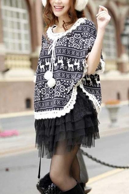 Oasap Lace Tiered Ruffles Pleated Mini Skirt