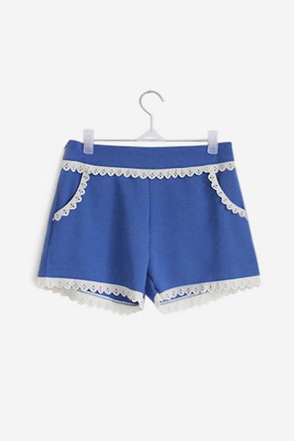 Oasap Contrast Colored Petal Edge Shorts