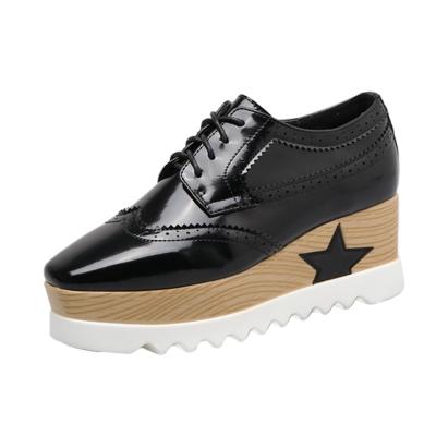 Oasap Square Toe Hollow Out Wedge Heels Platform Shoes