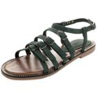 Oasap Vintage Peep Toe Buckle Flat Heels Sandals