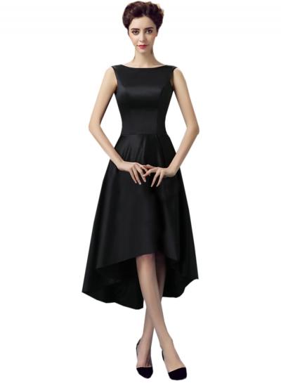 Oasap Women's Retro Round Neck Sleeveless Asymmetric Prom Dress