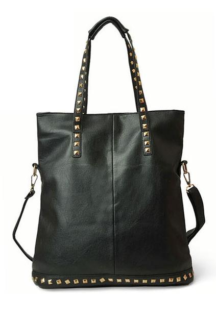 Oasap Stud Embellished Oversized Shoulder Bag