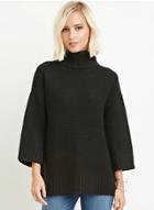 Oasap High Neck Flare Sleeve Loose Fit Sweater