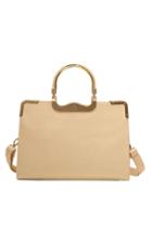 Oasap Metal Handle Contrast Color Shoulder Bag