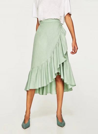 Oasap High Waist Flounce Panel Skirt