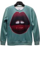 Oasap Sexy Lips Sweatshirt