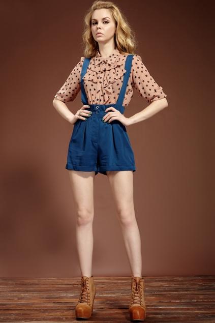 Oasap Blue Shorts With Detachable Strap