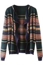 Oasap Vintage Ethnic Open Front Woman Cardigan