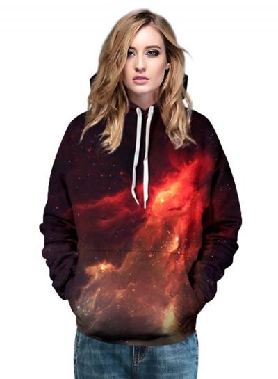 Oasap Men 3d Digital Printed Loose Fit Hoodie