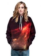 Oasap Men 3d Digital Printed Loose Fit Hoodie