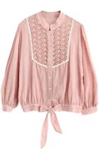 Oasap Demure Slim Long-sleeve Solid Top