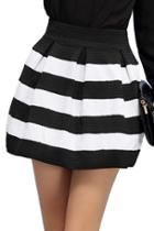 Oasap High Waist Striped Skirt