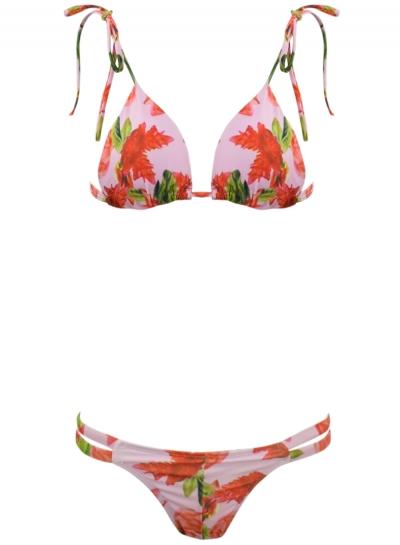 Oasap Women's Two Piece Halter Neck Floral Print Bikini Swimsuit Set