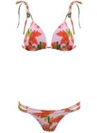 Oasap Women's Two Piece Halter Neck Floral Print Bikini Swimsuit Set