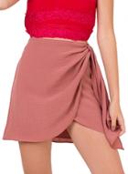 Oasap Fashion Slit Irregular Sloid Color Skirt