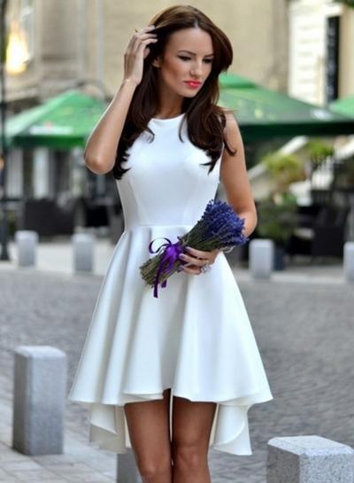 Oasap Fashion Sleeveless High Low Party Dress