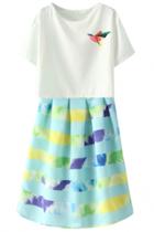 Oasap Elegant Crop Top A-line Skirt Matching Set