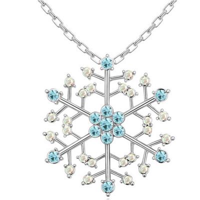 Oasap Fashion Snowflake Crystal Pendant Necklace