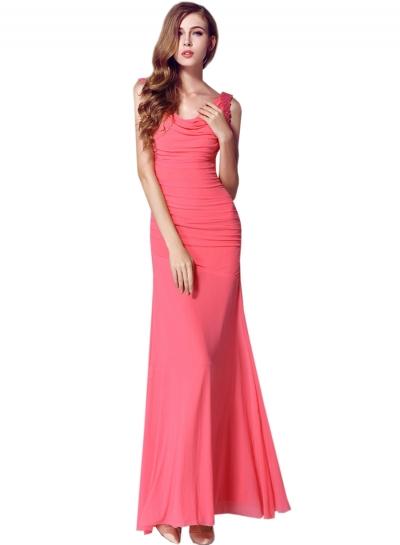 Oasap Women's Fashion Cowl Neck Sleeveless Ruched Dress