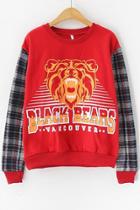Oasap Street-chic Tiger Fleece Sweatshirt