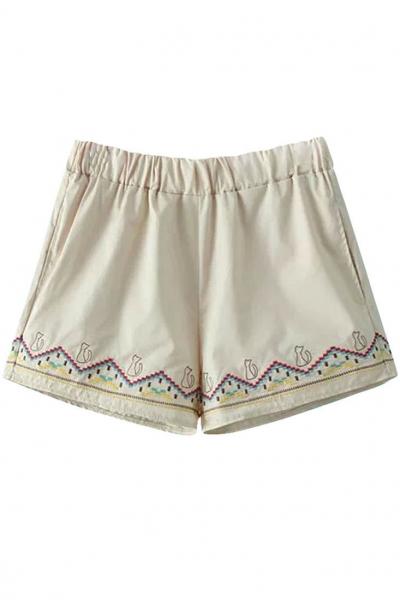 Oasap Cool Simple Embroidered Shorts