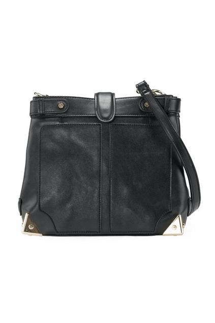 Oasap Square Magnetic Snap Metal Shackles Embellished Shoulder Bag