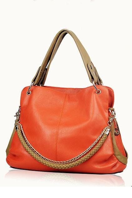 Oasap Elegant Chains Detail Shoulder Bag With Ruffled Zipped Sides