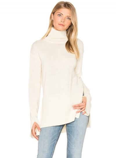 Oasap Fashion High Neck Split Loose Sweater