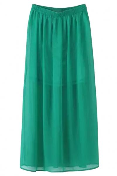 Oasap Sweet Sheer Chiffon Midi Skirt