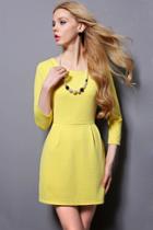 Oasap Spring Solid Textured Mini Dress
