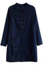 Oasap Minimalism Solid Shirt Dress