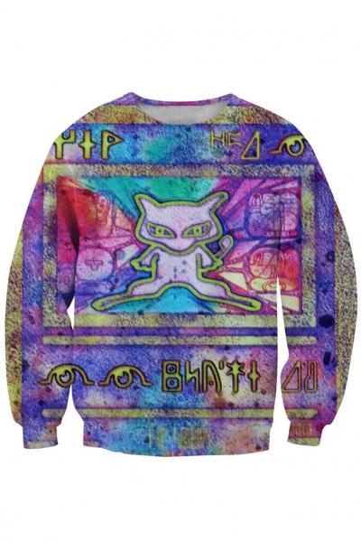 Oasap Naughty Graphic Animal Print Sweatshirt