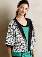 Oasap Women's Color Block Dot Print Cropped Jacket